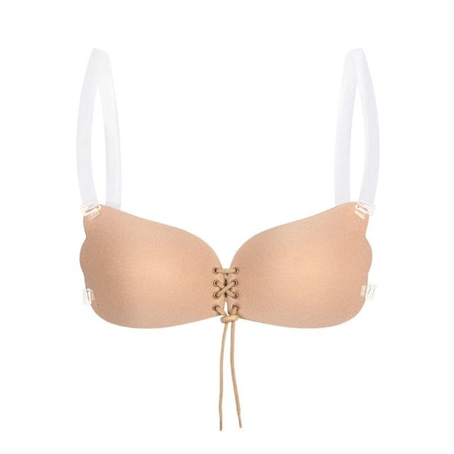 Reggiseno push-up in silicone invisibile con spalline trasparenti senza schienale